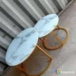 2-in-1 Glass Effect Nesting Coffee Table Set - 2