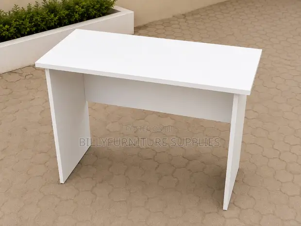 White Study Desk - No Drawers - 1
