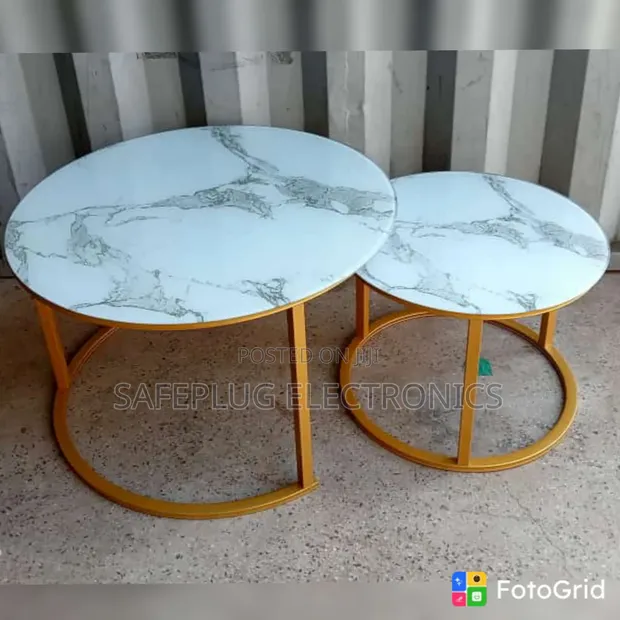 Modern 2-Piece Glass Effect Coffee Tables - Nesting Set - 1