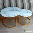 Modern 2-Piece Glass Effect Coffee Tables - Nesting Set - 1