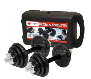 Bodyfit 20kg Adjustable Dumbbell & Barbell Weight Set