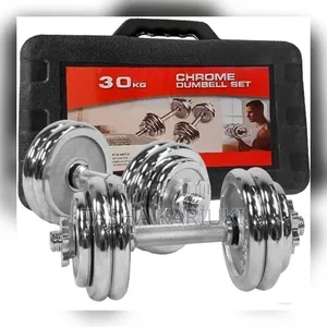 30kg Bodyfit Chrome Dumbbell Set