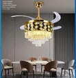 Luxury Retractable LED Ceiling Fan Chandelier - 3