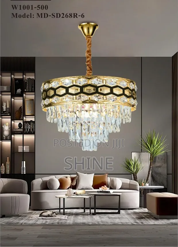 500mm Chandelier ya Kisasa ya Mfumo wa Ngoma ya Kioo - 1