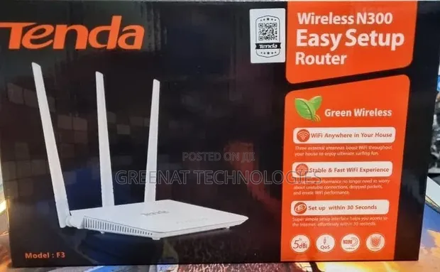 Tenda F3 Wireless N300 Router - 3 Antennas - 1