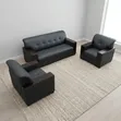 Sofa Set Nyeusi ya Vyakula 5 vya Ofisi ya Mtendaji - 1