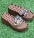 Sandals za Wedge za Coach za Wanawake - Chapa ya Chui & Mkanda wa Uwazi - 2