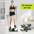 V-Shaped Mini Stair Stepper Exercise Machine with Resistance Bands - 1