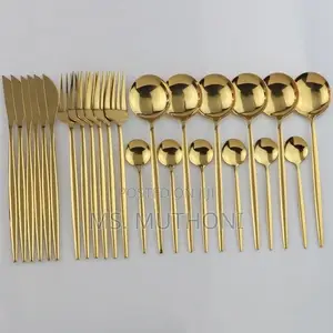 24pcs Luxury Cutlery Set - Gold/Silver Stainless Steel