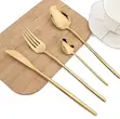 24pcs Set ya Vifaa vya Kula vya Kifahari - Dhahabu/Fedha Chuma cha Kutuliza - 2