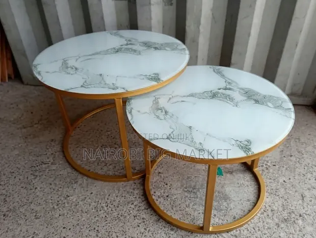 Marble Nesting Coffee Table - White - 1