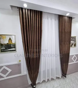 Brown and Yellow Window Curtains - Home Interiors