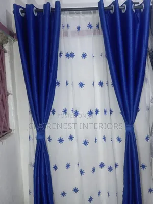 Home Interiors Blue and Yellow Curtains