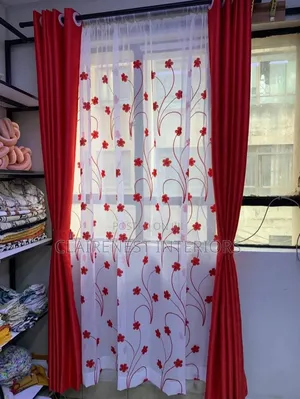 Pink and Red Curtains - Brand New