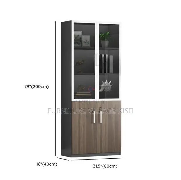 2-Door Mahogany File Cabinet - Brand New - 1