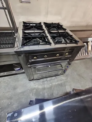 4 Burner Stainless Steel Commercial Cooker with Electric Oven