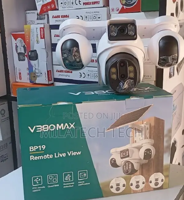 4G Solar Security Camera, 4 Lens HD Night Vision - 1
