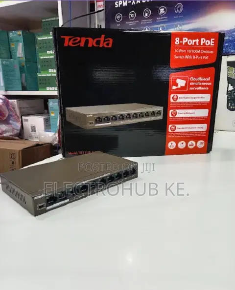 Tenda 8-Port PoE Network Switch kwa NVR/CCTV - 1
