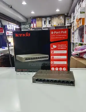 Tenda 8-Port PoE Desktop Switch for Security Cameras