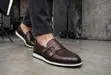 Premium Timberland Woven Leather Double Monk Strap Loafers - 2