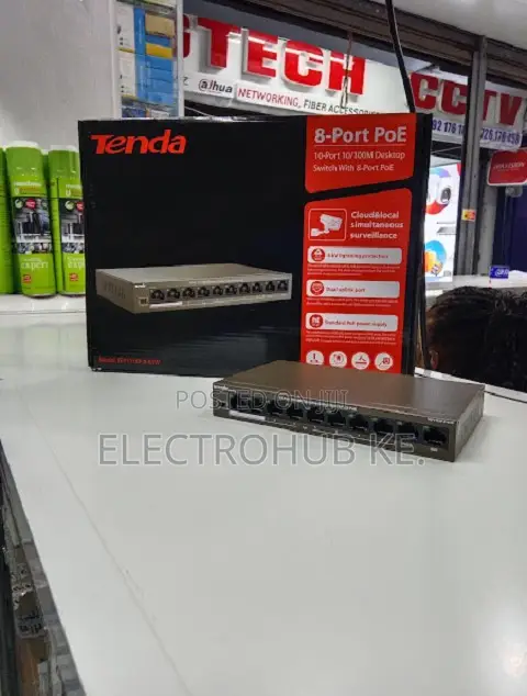 Tenda 8-Port PoE Switch kwa CCTV & Mitandao - 1