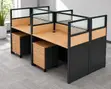 Modern Office Workstation with Privacy Panels & Drawers - 3