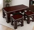 Wooden Coffee Table Set with 2 Side Tables - 1