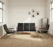 Five Seater Office Reception Sofa Set - Black - 1