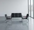 Five Seater Office Reception Sofa Set - Black - 3