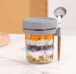 4 Pcs 350ml Meal Prep Overnight Oats Jar Set