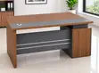 Modern Executive Office Desk with Storage - Walnut/Grey - 4