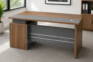 New Modern Brown Executive Office Desk with Storage