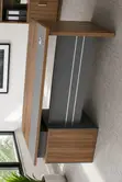 New Modern Brown Executive Office Desk with Storage - 3