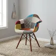 Visitor Chair - Modern Patchwork Fabric Reception Chair - 1