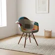 Visitor Chair - Modern Patchwork Fabric Reception Chair - 2