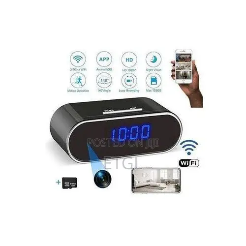 Hidden Camera Clock with Night Vision & Wi-Fi - 1