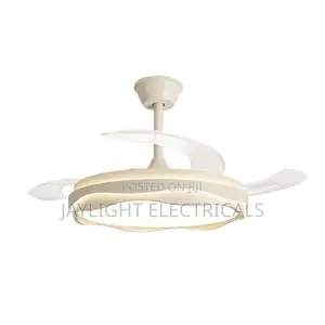 Indoor Bedroom 4-Blade Remote Control LED Ceiling Fan with Light