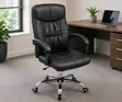 Kiti Nyeusi cha Ofisi cha Ngozi cha Mgongo Mrefu cha Ergonomic - 2