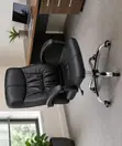 Kiti Nyeusi cha Ofisi cha Ngozi cha Mgongo Mrefu cha Ergonomic - 3