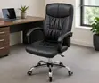 Kiti Nyeusi cha Ofisi cha Ngozi cha Mgongo Mrefu cha Ergonomic - 4