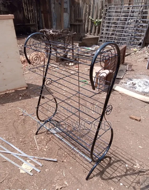 Handcrafted Spiral Metal Shoe Rack Organizer - 1