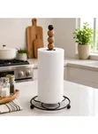 Metallic Paper Towel Holder with Bamboo Beads - 1