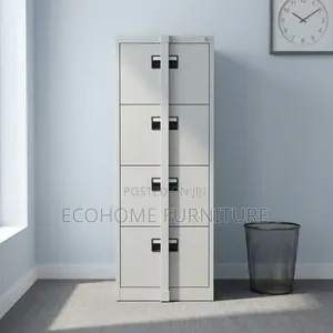 4 Drawer Steel Office Filing Cabinet with Security Bar