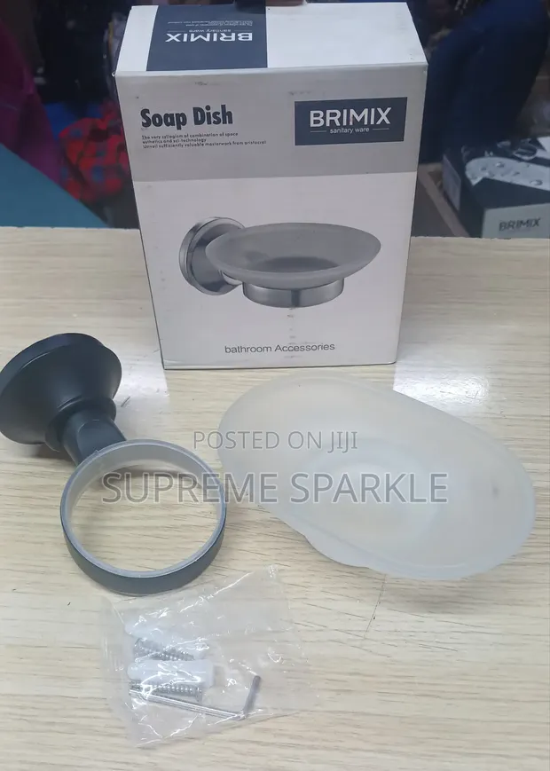 BRIMIX Frosted Glass Wall Mounted Soap Dish Holder - 1