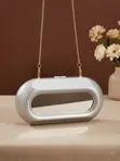 Luxury Oval Cutout Clutch Bag - 5
