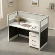 1-Seater Partitioned Office Desk with Drawers - 1