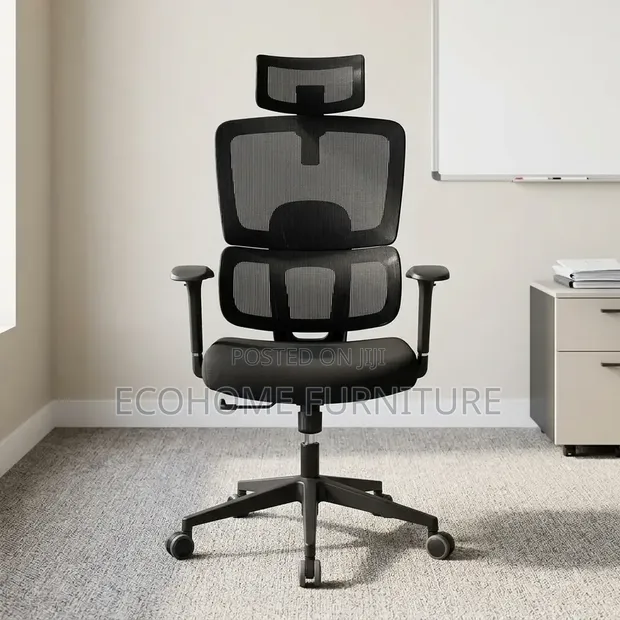 Ergonomic Orthopedic Office Chair - High Back Mesh with Headrest - 1