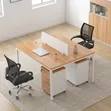 2-Person Office Workstation with Divider & Pedestal - 1