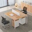 2-Person Office Workstation with Divider & Pedestal - 2