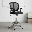 Office Chair - Adjustable Mesh High Stool with Footrest - 1